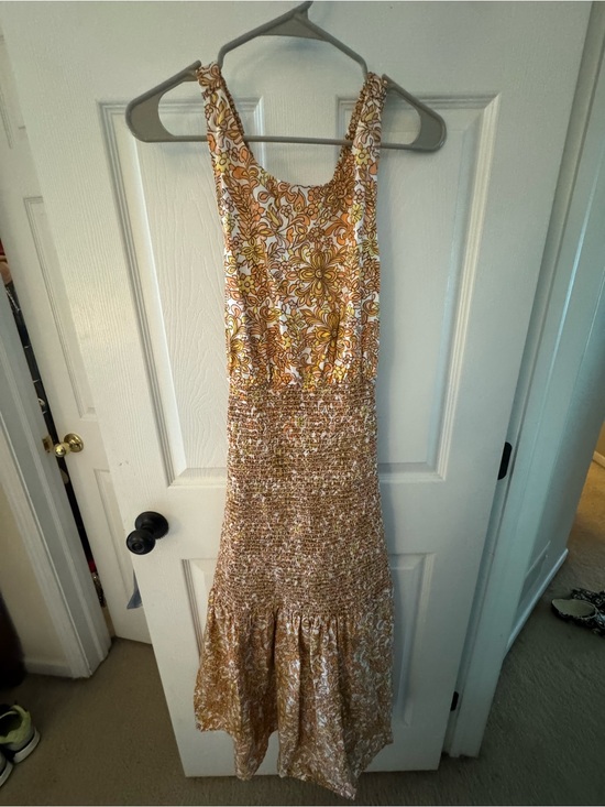 J. Crew Dresses & Skirts - J. Crew Yellow Floral Backless Smocked Maxi Dress